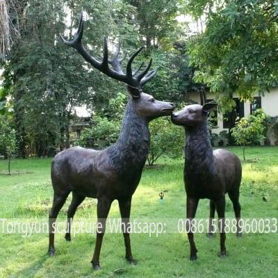 Bronze Deer Statues Outdoor Decor