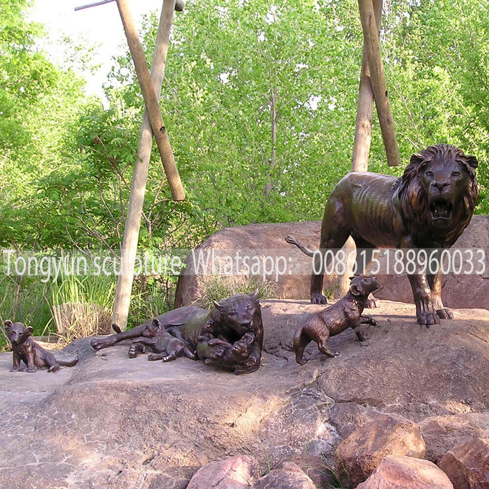 Bronze Lion Statues Outdoor
