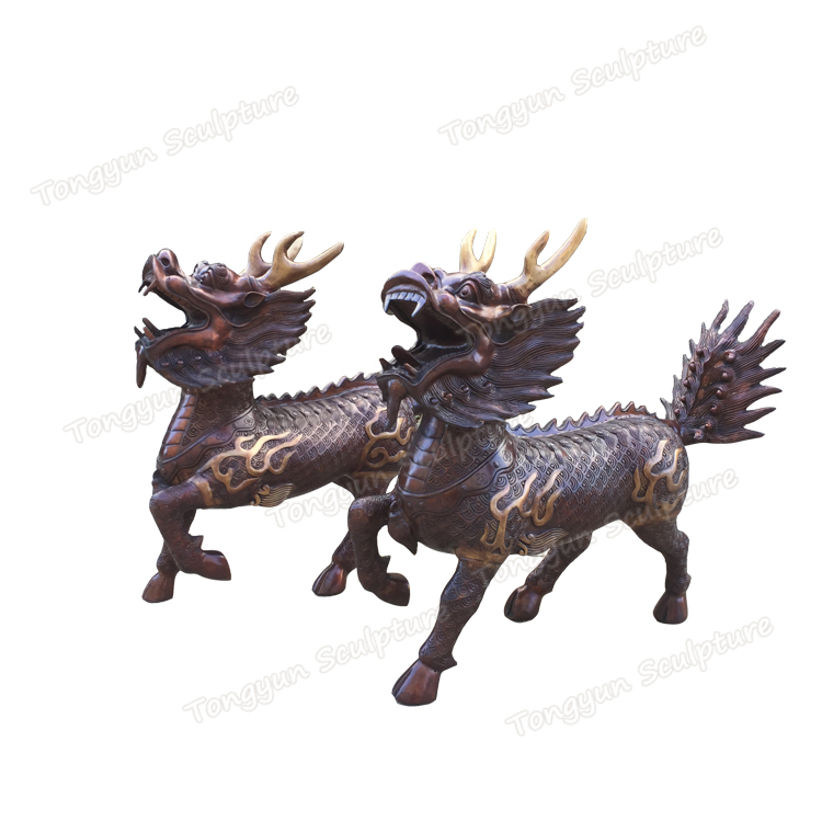 factory wholesale bronze animal statue kirin bronze sculpture