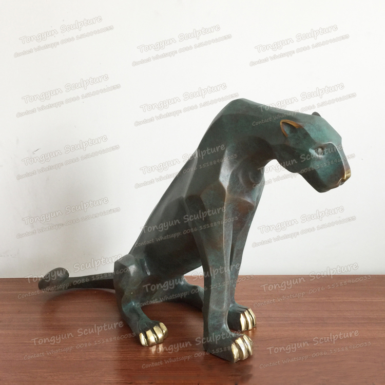 现货摆件抽象动物雕塑豹子铜雕铸铜摆件铜工艺品