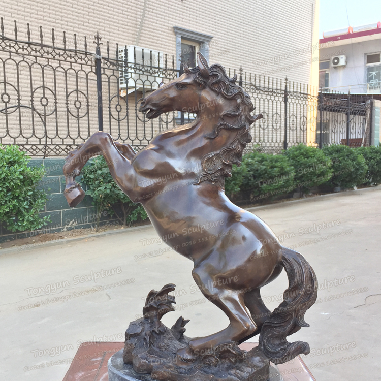 Casting Animal Statue Bronze Jumping Horse Sculpture