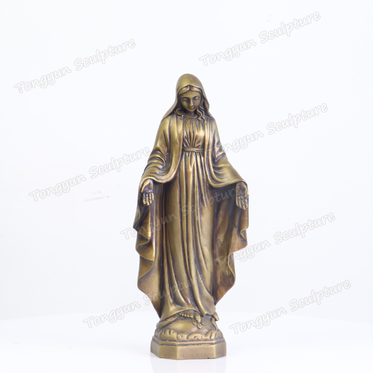 现货直销纯铜西方人物雕塑宗教人物铜雕铸铜玛利亚铜雕摆件 