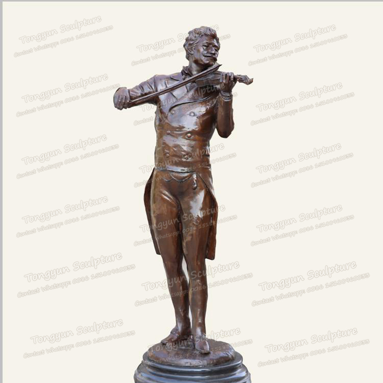 厂家直销欧式装饰人物雕塑西方音乐家雕塑施特劳斯拉小提琴雕塑铜工艺品