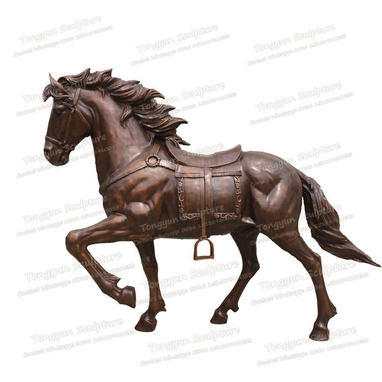 厂家定制纯铜户外大型铜马雕塑古铜将军马雕塑动物雕塑