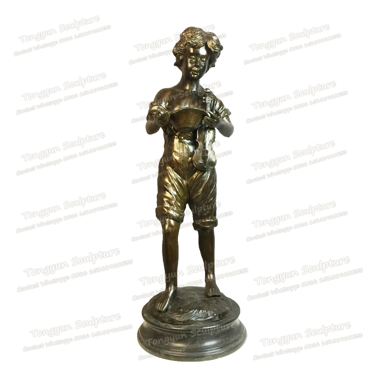 厂家直销欧式装饰人物雕塑男童男孩雕塑铜工艺品摆件