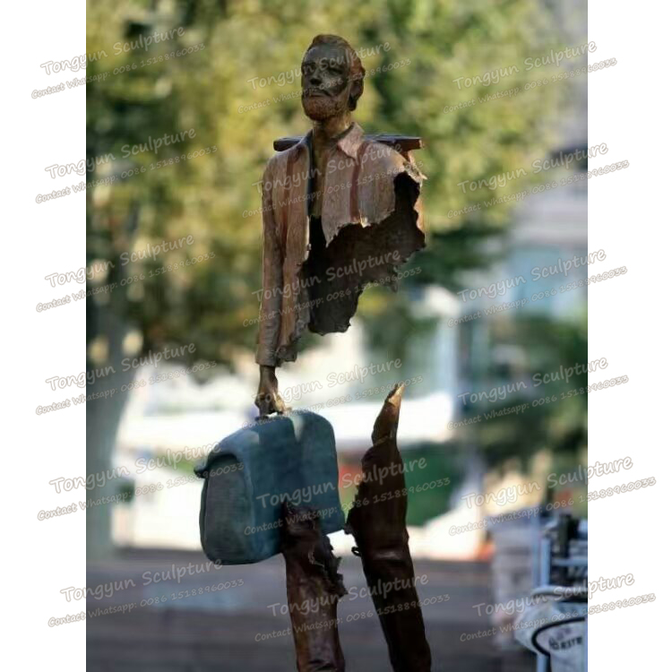 Modern Style Hollow Out Man Bronze Sculpture Bronze Life Size Statue