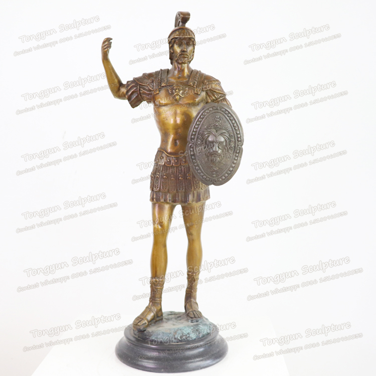 厂家直销欧式人物雕塑武士铜雕客厅办公摆件战士铸铜人物摆件铜工艺品