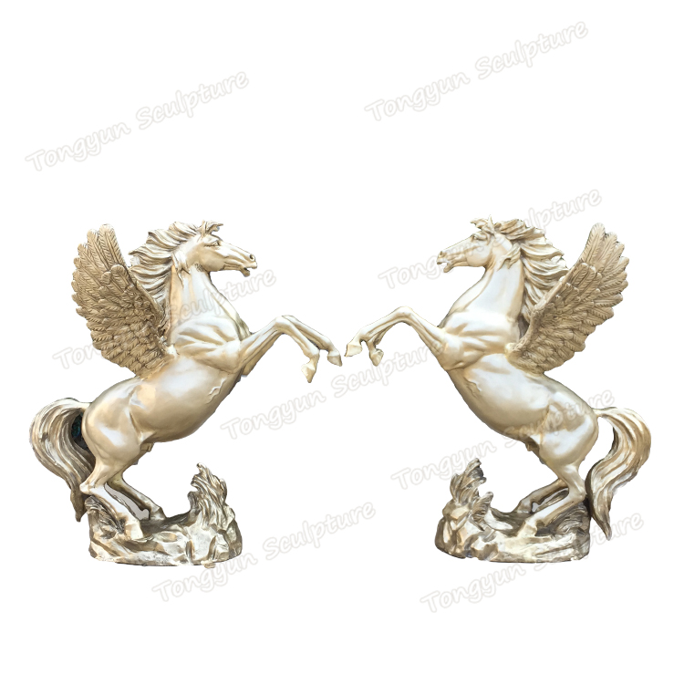 Horses With Wings Sculpture Bronze Casting Material Horse Statues in Pairs