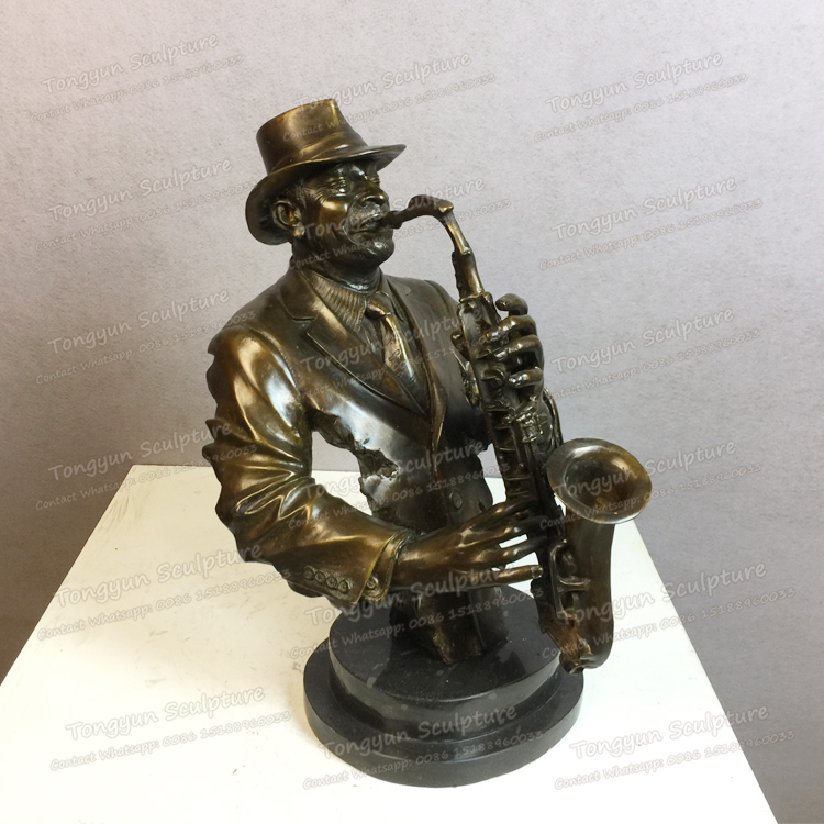厂家直销纯铜雕塑摆件铜工艺品吹萨克斯摆件音乐家