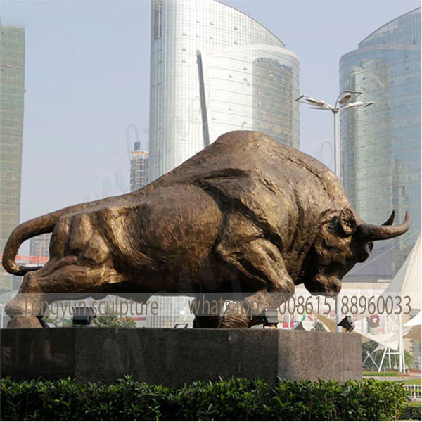 Bronze Pioneer Bull Sculpture Life Size Bull Statue