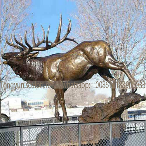 Bronze Elk Statue 