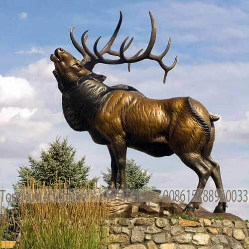 Large Bronze Deer Statue