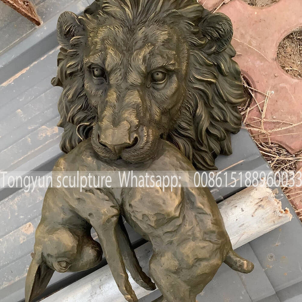 lion brass statue