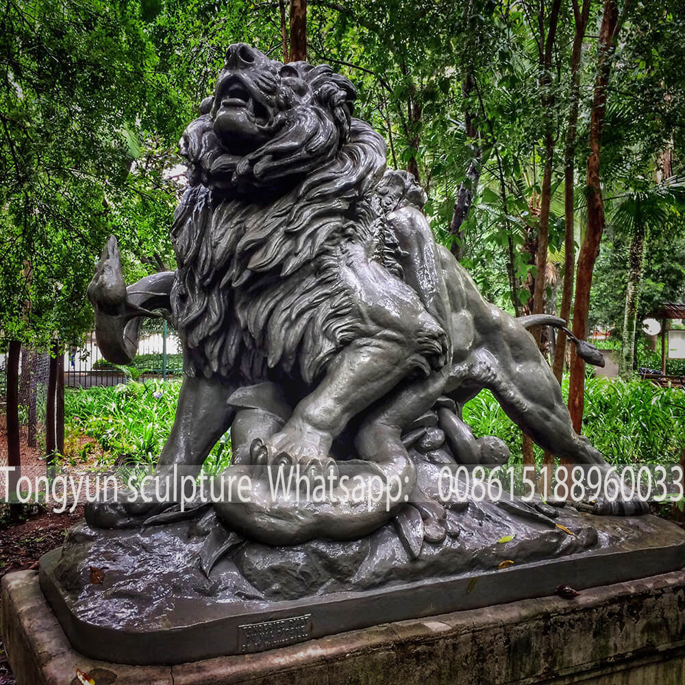 Lion and Snake Sculpture