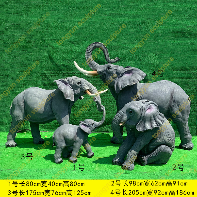 Elephant Large Sculpture Life Size Fiberglass Elephant Fiberglass Life Size Animal Statues