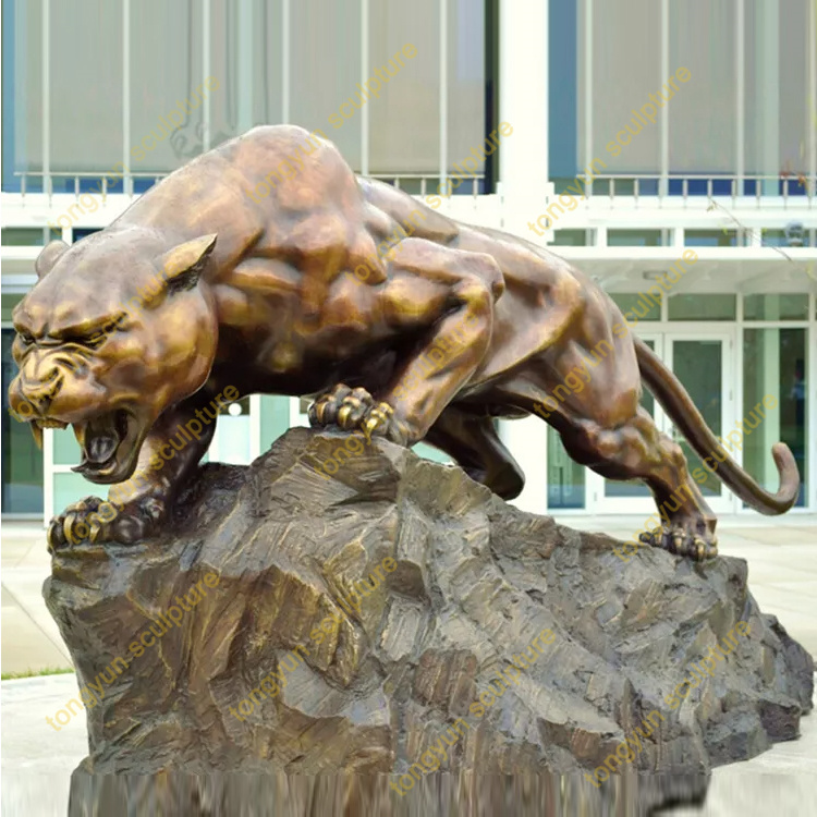 大型美洲豹景观园林铜动物豹子雕塑厂家