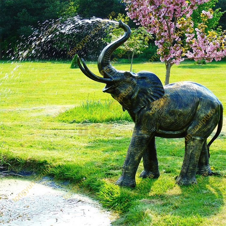 户外园林景观雕塑大型铸铜动物喷泉雕塑
