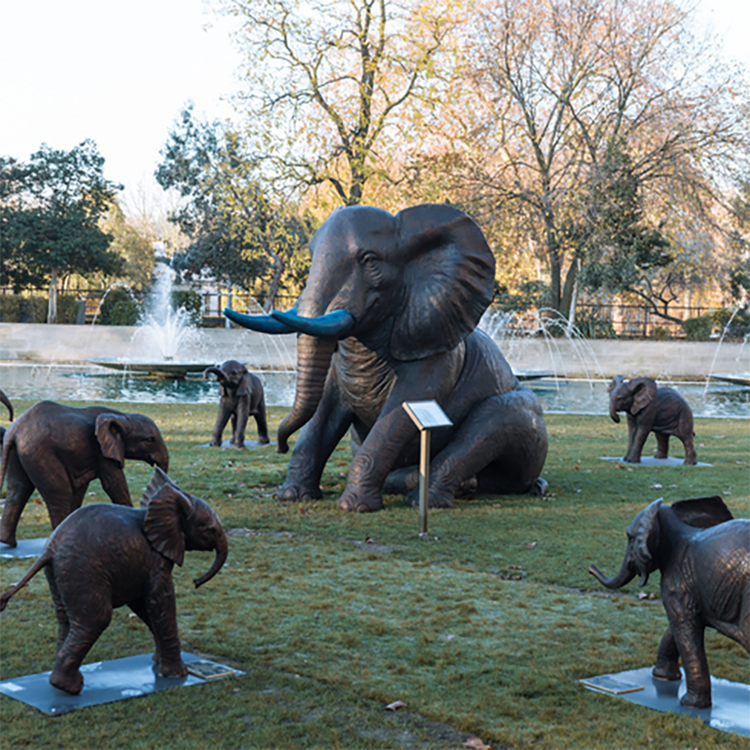 Outdoor Large Size Bronze Art Wild Animal Statues Life Size Bronze Elephant Statue Outdoor Furniture