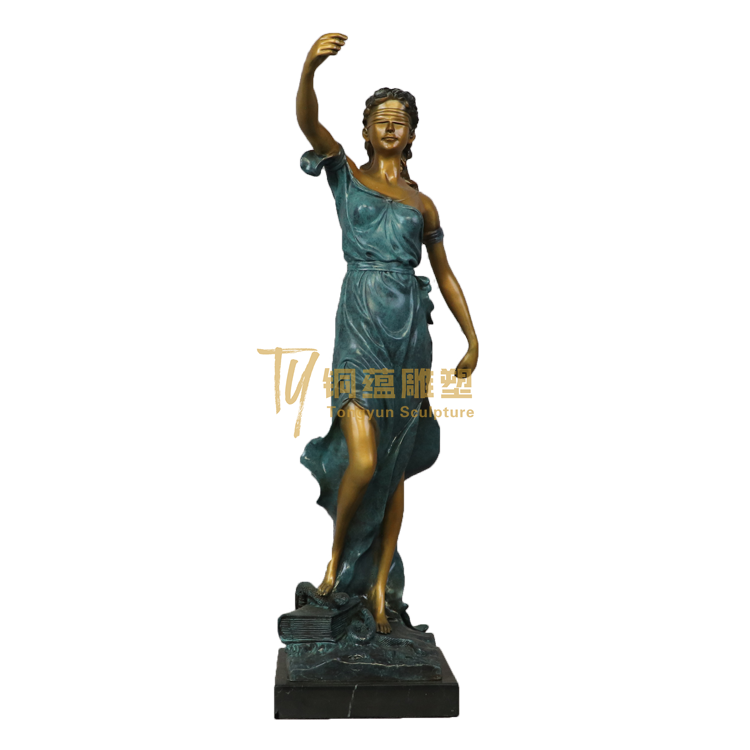 Bronze Goddess Themis Sculpture Statue Lawyers Office Justice Fair Justice Legal Scales Ornaments