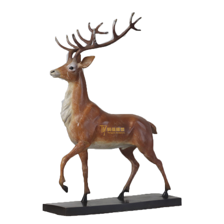 Fancy Outdoor Garden Statue Bronze Table Ornaments Metal Arts Crafts Sculpture Decoration Deer Sculptures