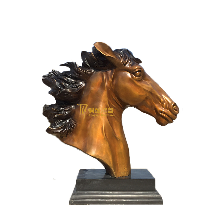 Outdoor Decoration Garden Cast Bronze Animal Statue Modern Art Sculpture Giant Horse Head Sculpture Supplier 