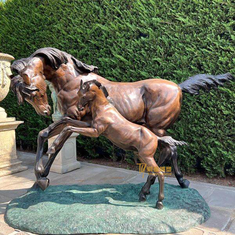 Outdoor Modern Garden Decoration Life Size Casting Bronze Riding Horse Sculpture Copper Race Horse Statue