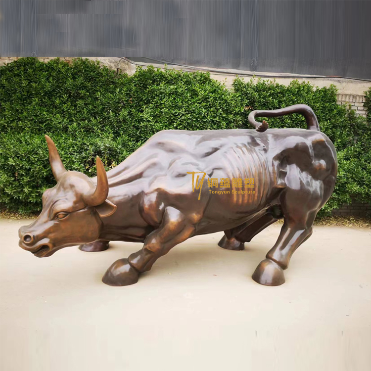 Factory OEM&ODM Custom Famous Design Copper Cattle Statue Outdoor Large Metal Crafts Bronze Wall Street Bull Sculpture