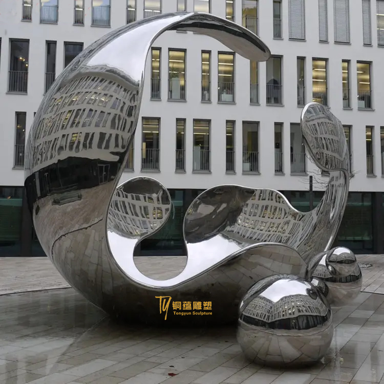 Outdoor Mall Decor Metal Large Stainless Steel Abstract Ball Sculpture