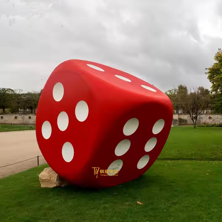 Large Modern Outdoor Stainless Steel Dice Sculpture