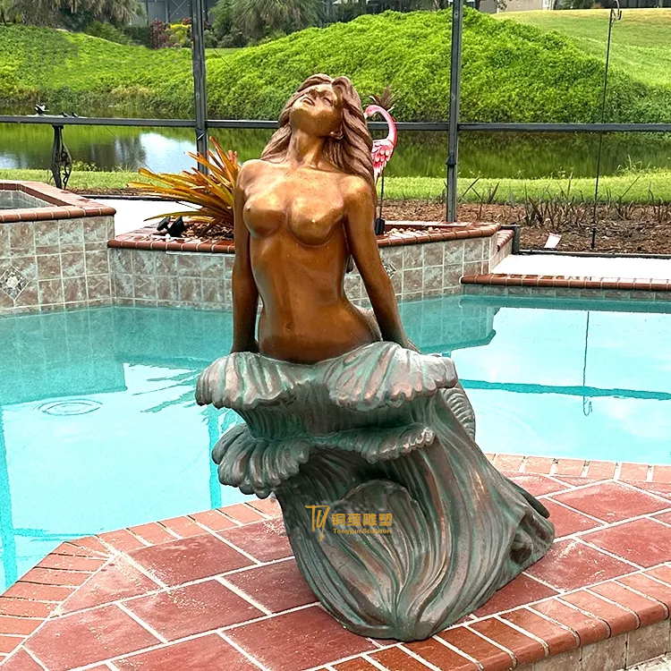 Wholesale Outdoor Garden Decorative Life Size Bronze Mermaid Statue Sculpture For Sale