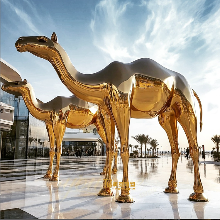 Wholesale metal sculpture art large dubai camel statue outdoor stainless steel sculpture