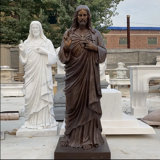 High Quality Religious Decor Cemetery Statue Outdoor Bronze Life Size Jesus Christ Statue