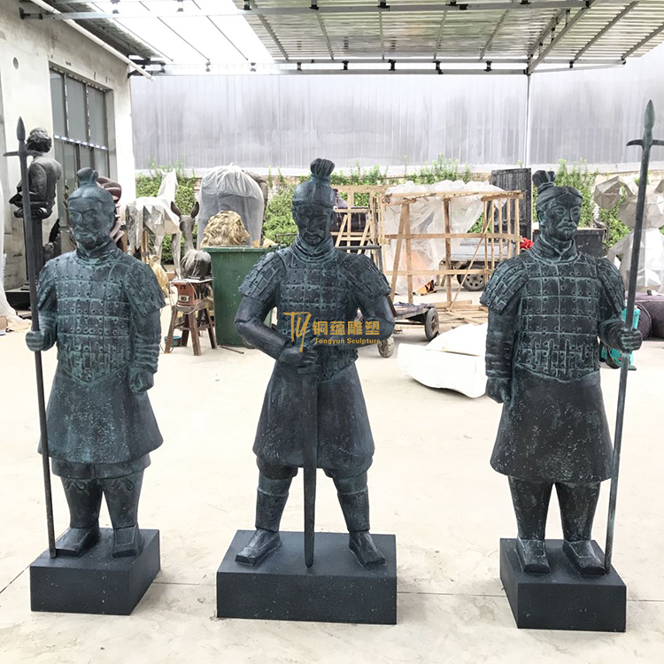 Garden Outdoor Decoration Bronze Sculpture Life Size Terracotta Warriors for Sale