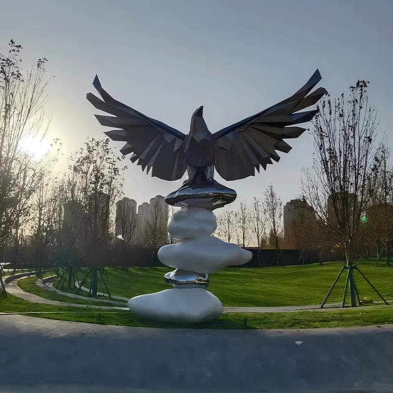 Large Outdoor Custom Design Metal Garden Stainless Steel Eagle Sculpture